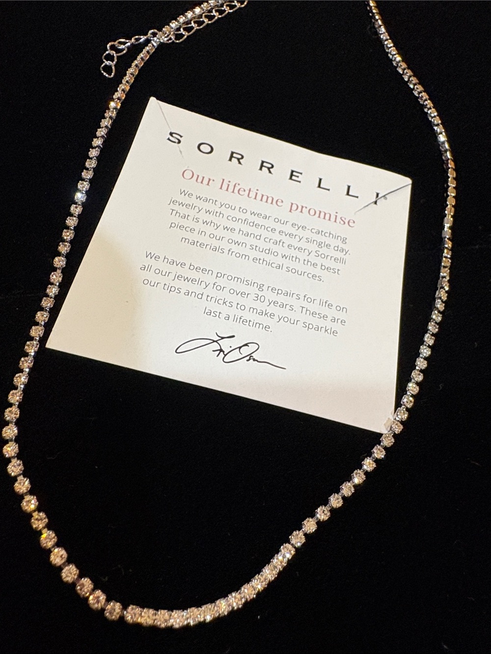 Sorrelli Silver-Tone Clear Crystal Tennis Necklace